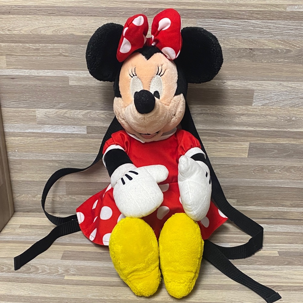 Disney Minnie Mouse Plush Backpack - Red and Yellow